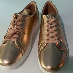 Metallic Leather Sneakers